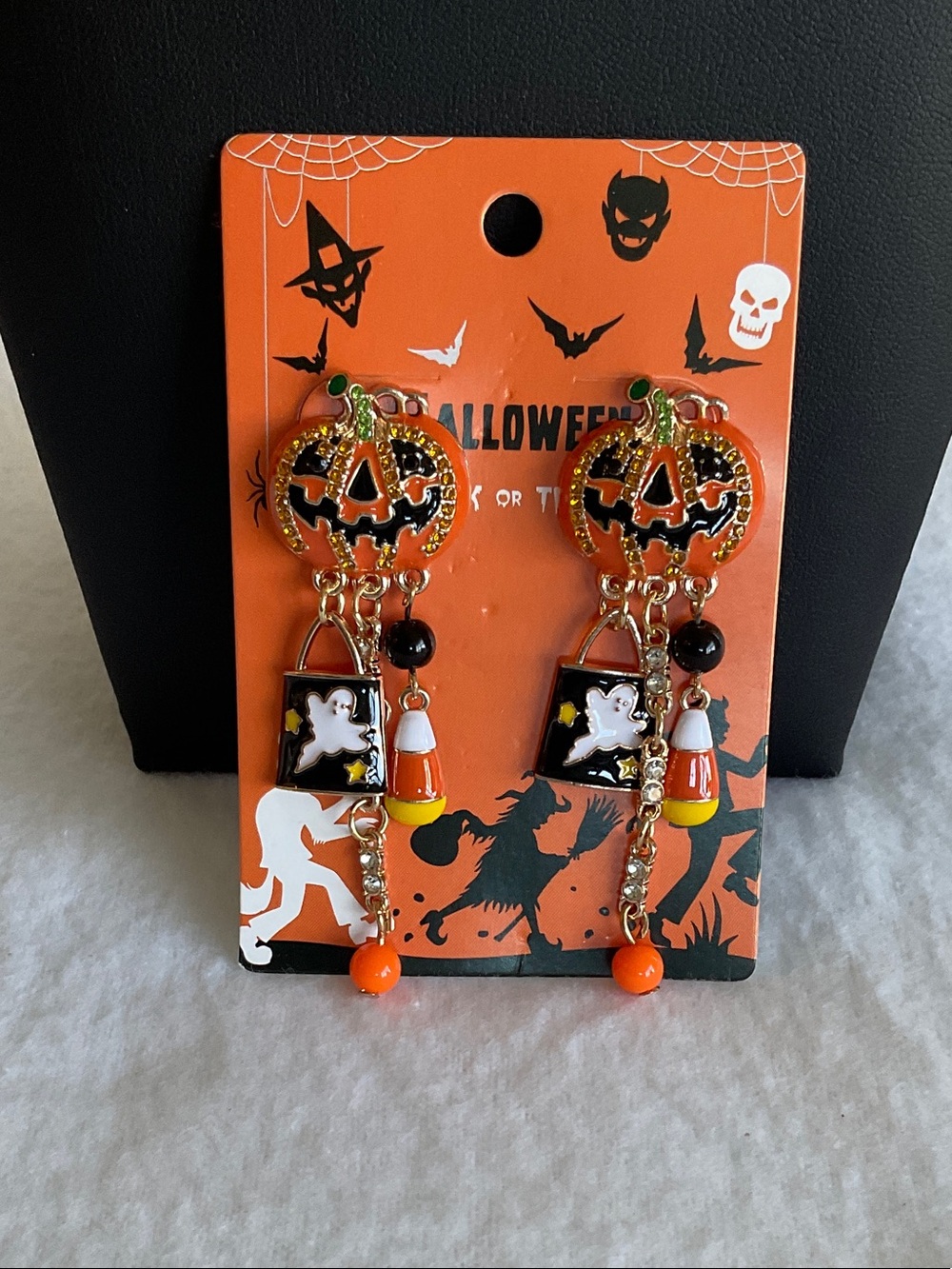 Halloween Pumpkin Dangle Charm Earrings